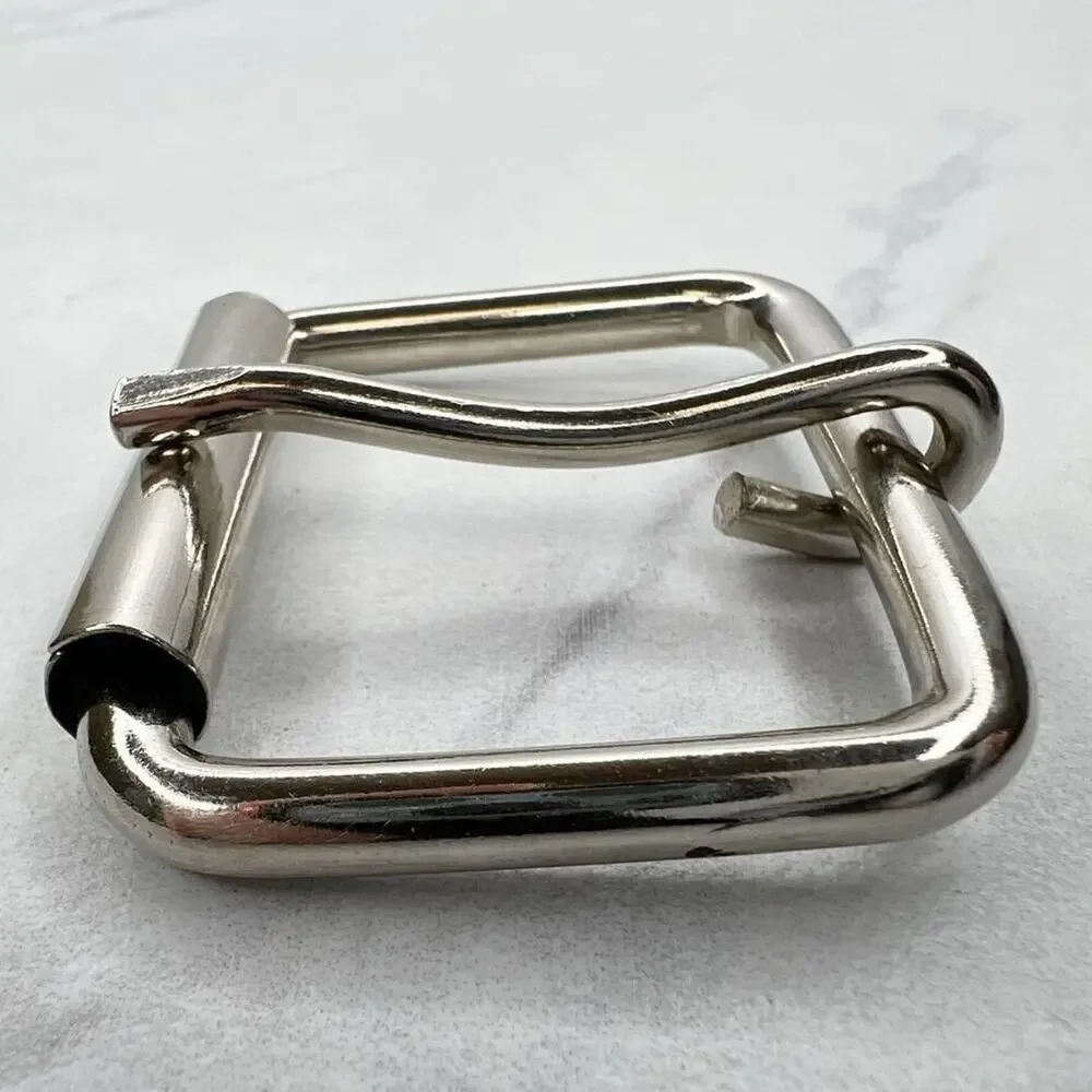 Silver Tone Simple Basic Roller Belt Buckle